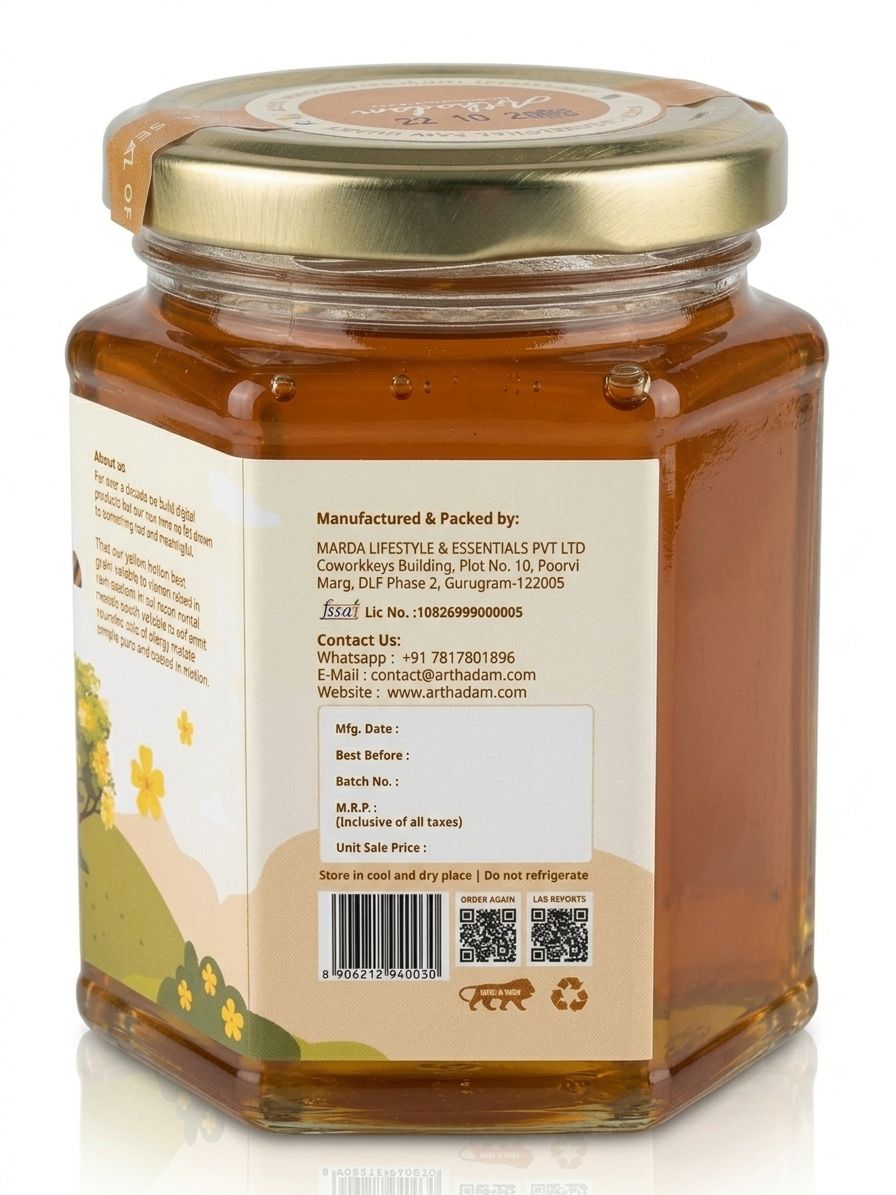 Arthadam Raw Wild Forest Honey – Multifloral & Unprocessed – 300