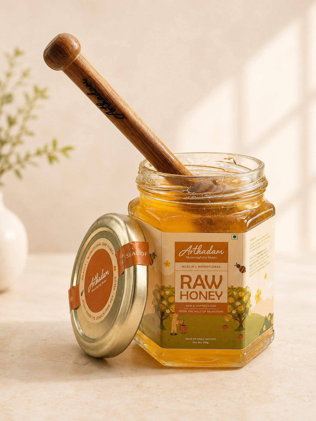 Arthadam Raw Acacia Honey – Unheated & Single-strained – 300 g