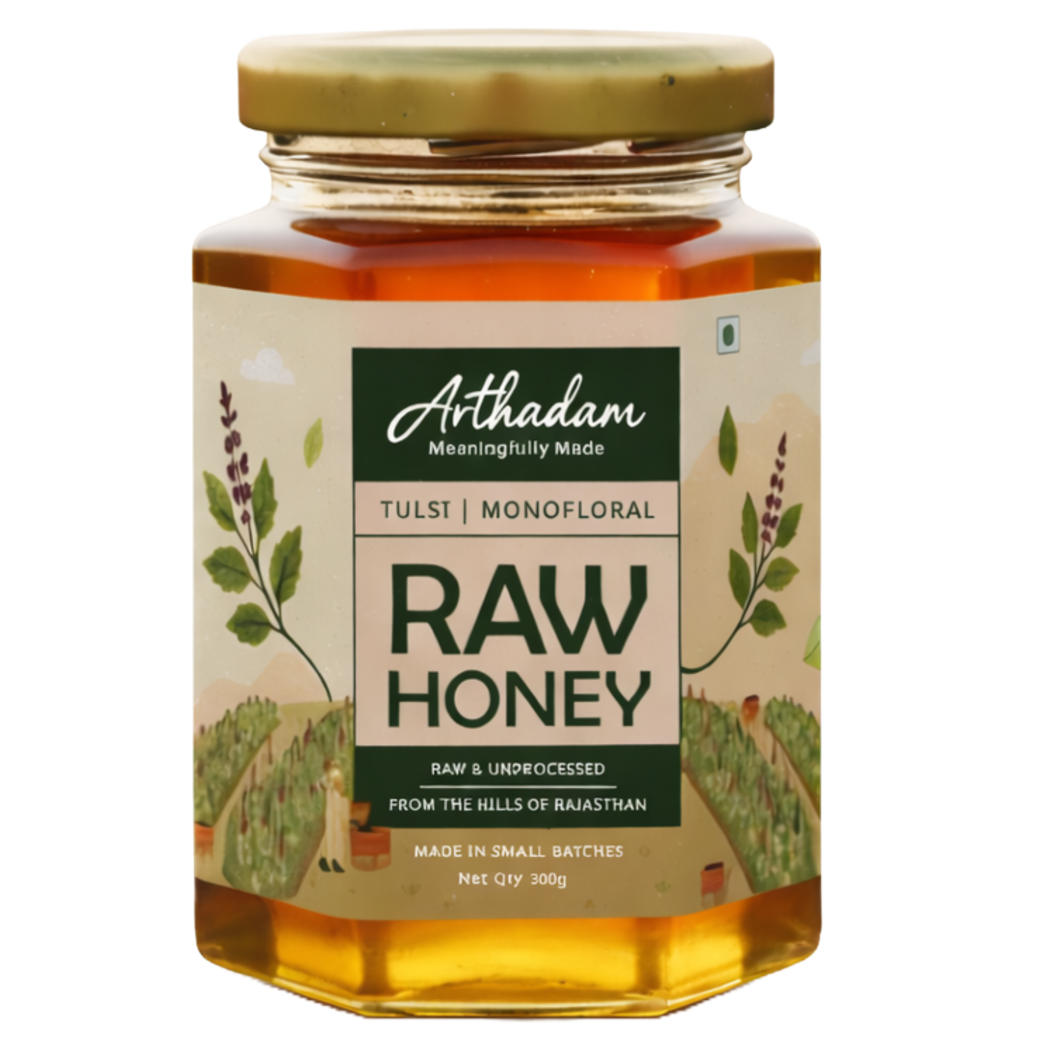 ⁠Arthadam Raw Tulsi Honey – Unheated & Single-strained – 300 g