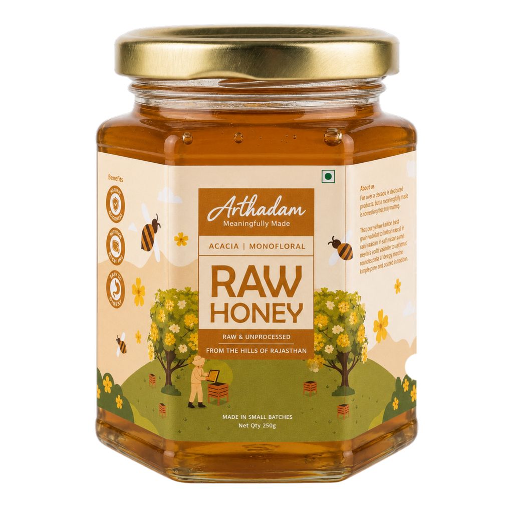 Arthadam Raw Acacia Honey – Unheated & Single-strained – 300 g